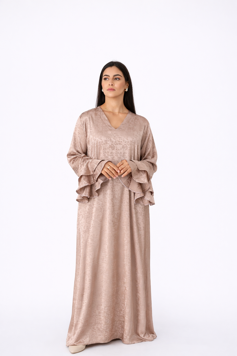 Jacquard Print Dress - Pink