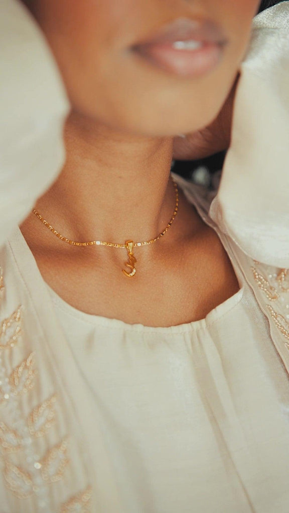 Arabic Initial Necklace - Gold
