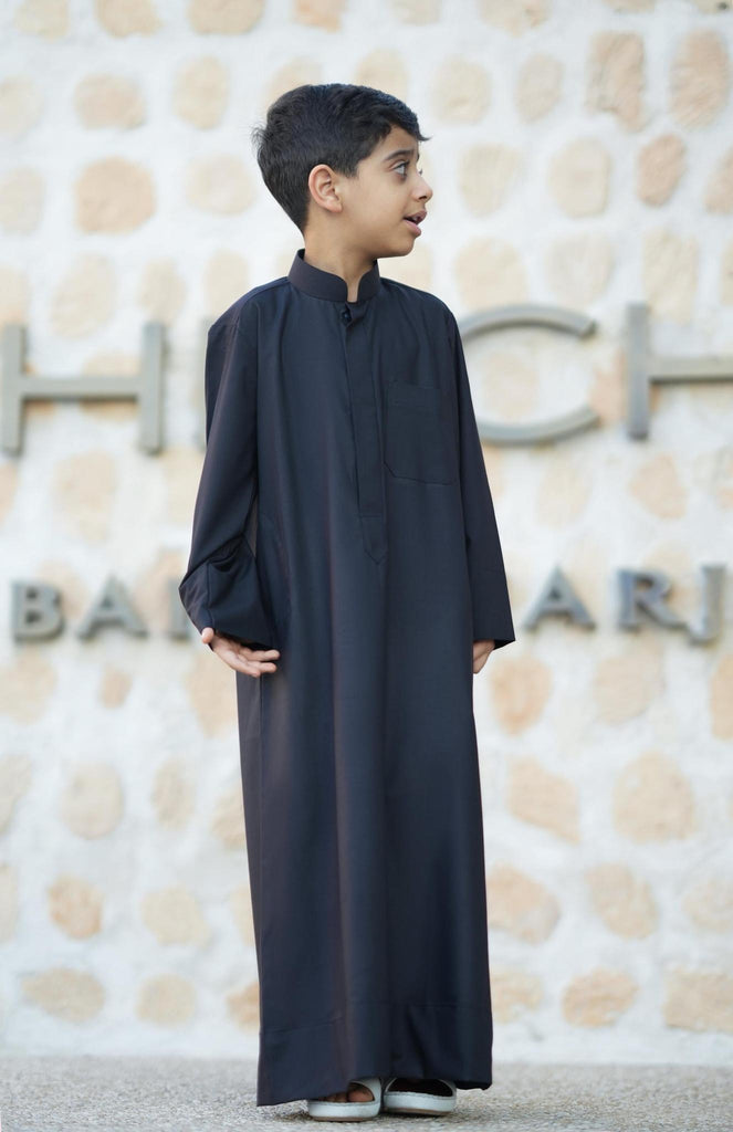 Black Kuwaiti Dishdasha-Kids