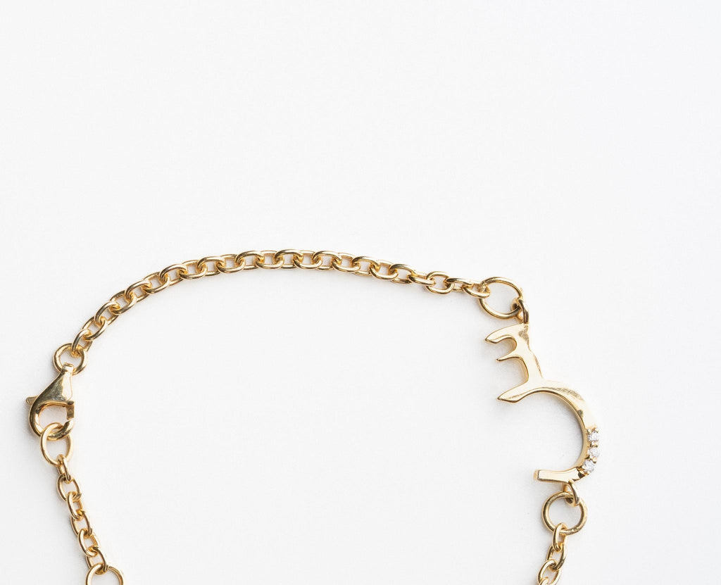 Butterfly Arabic Initial Bracelet Gold- Babies & Kids