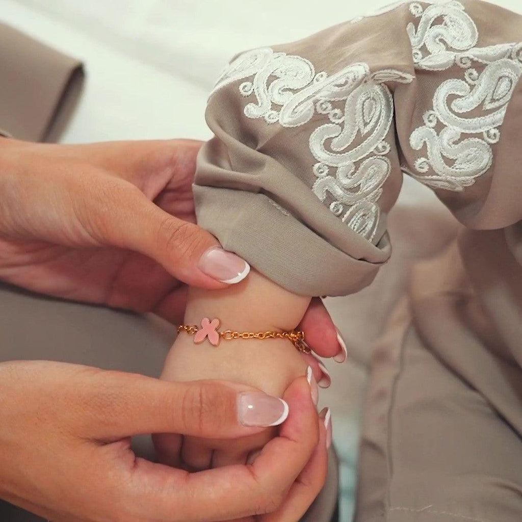 Butterfly Arabic Initial Bracelet Gold- Babies & Kids