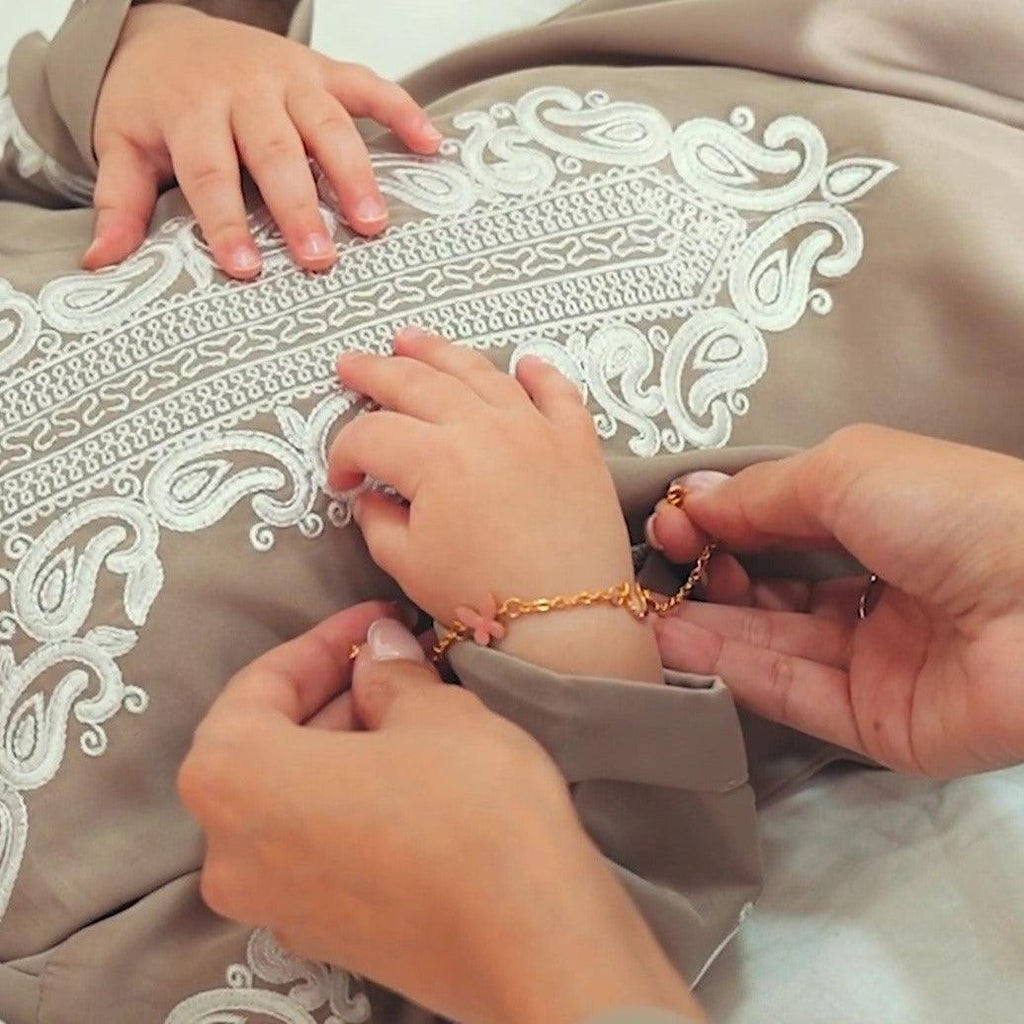 Butterfly Arabic Initial Bracelet Gold- Babies & Kids