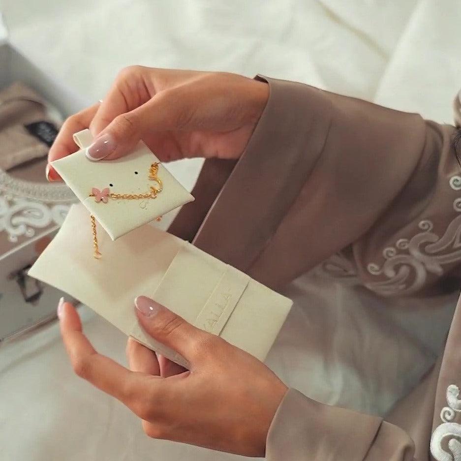 Butterfly Arabic Initial Bracelet Gold- Babies & Kids