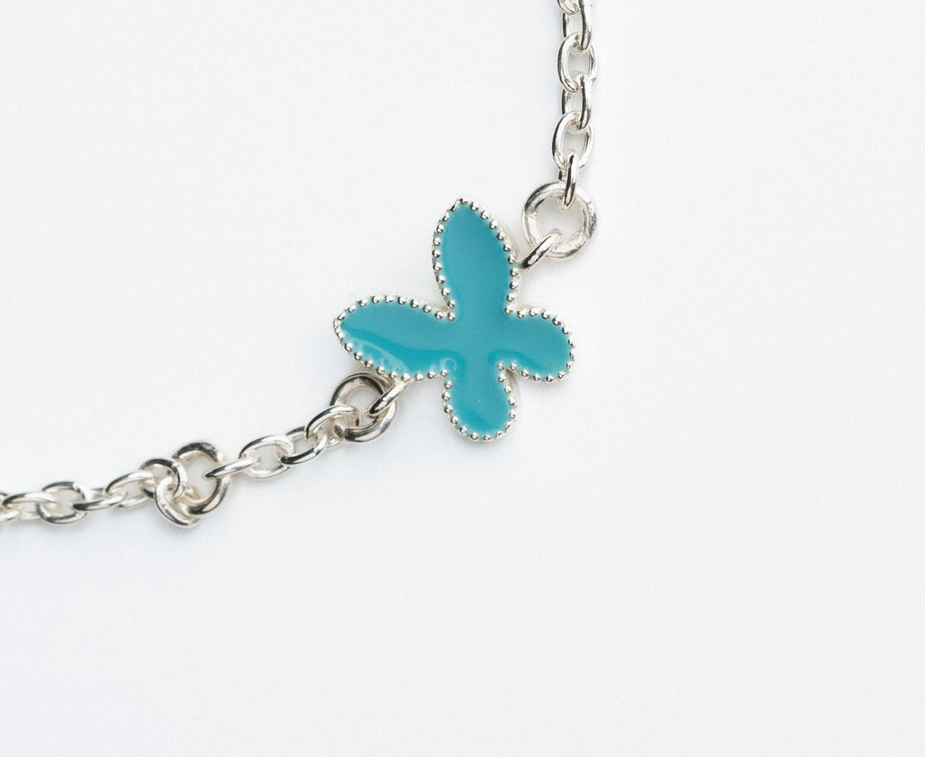 Butterfly Arabic Initial Bracelet Silver- Women