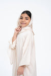Cream Ahlam Prayer Abaya-Kids