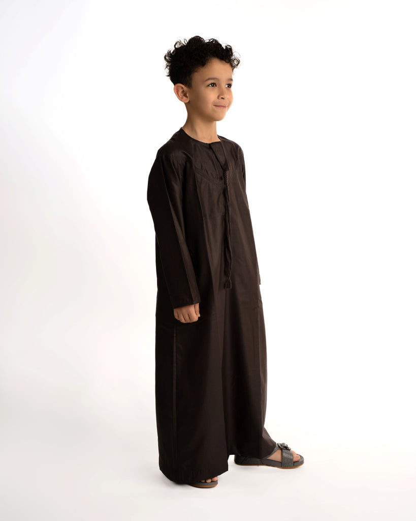 Kids Dark Brown Emirati Kandora