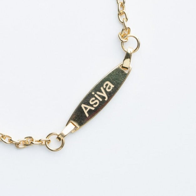 Custom Name Gold Flower Bracelet