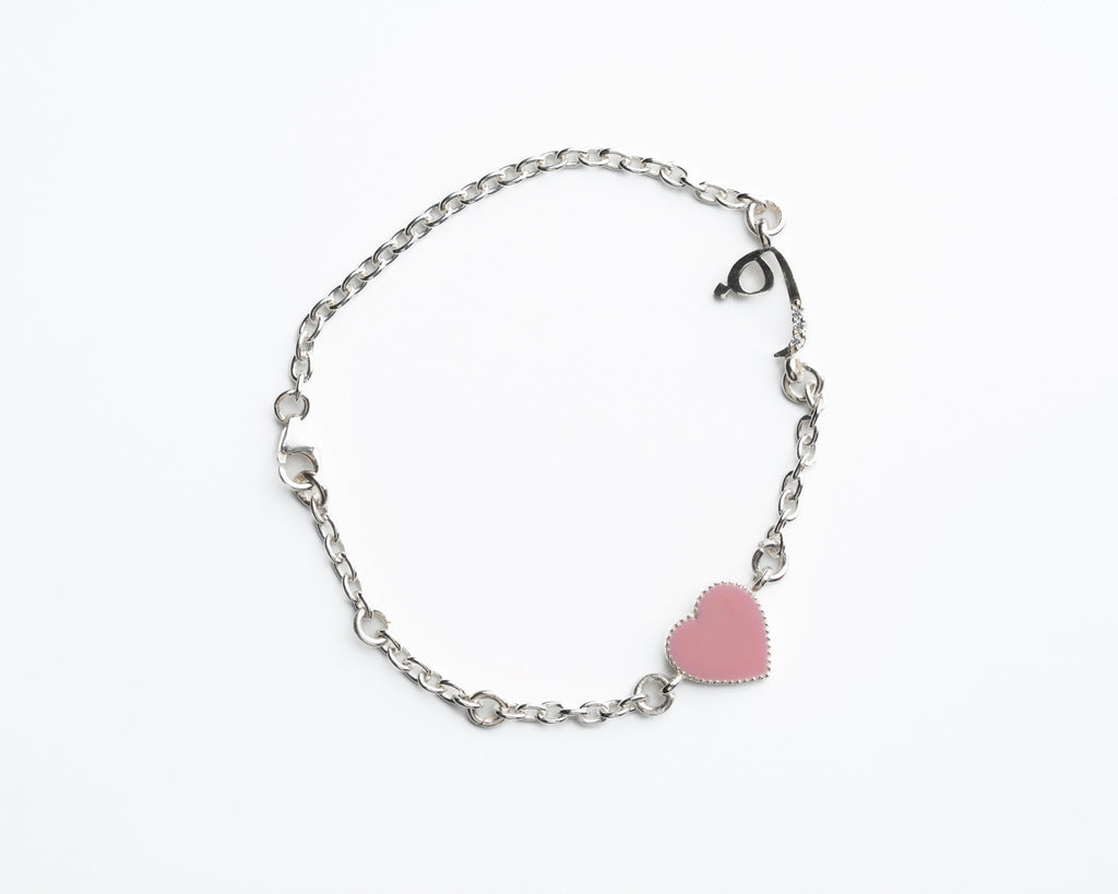 Heart Arabic Initial Bracelet Silver - Babies & Kids - YALLAWORLD