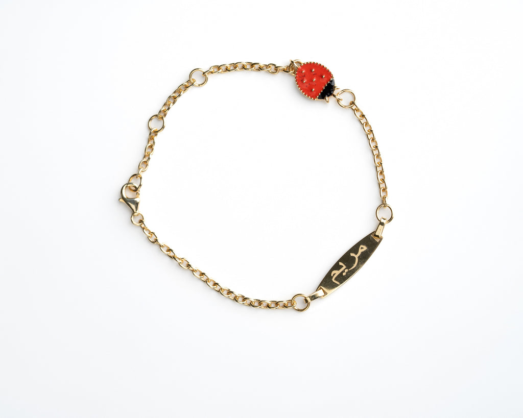 Ladybug Custom Name Gold Ladybug Bracelet