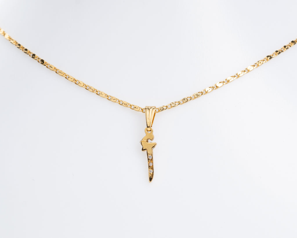 Gold Arabic Initial Necklace