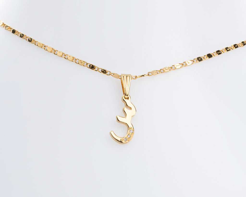 Arabic Initial Necklace - Gold - YALLAWORLD