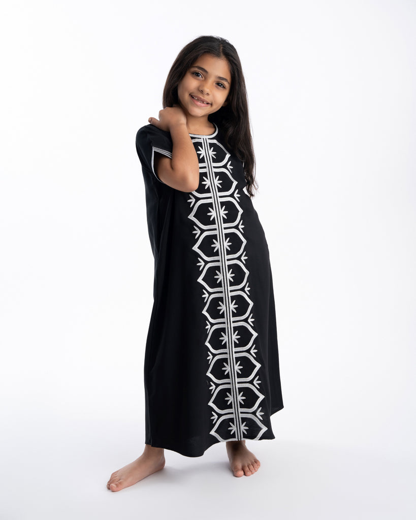 Malika Abaya Black- Kids - YALLAWORLD