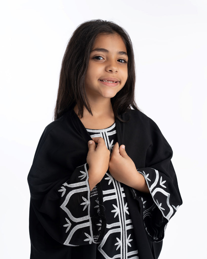 Malika Abaya Black- Kids - YALLAWORLD