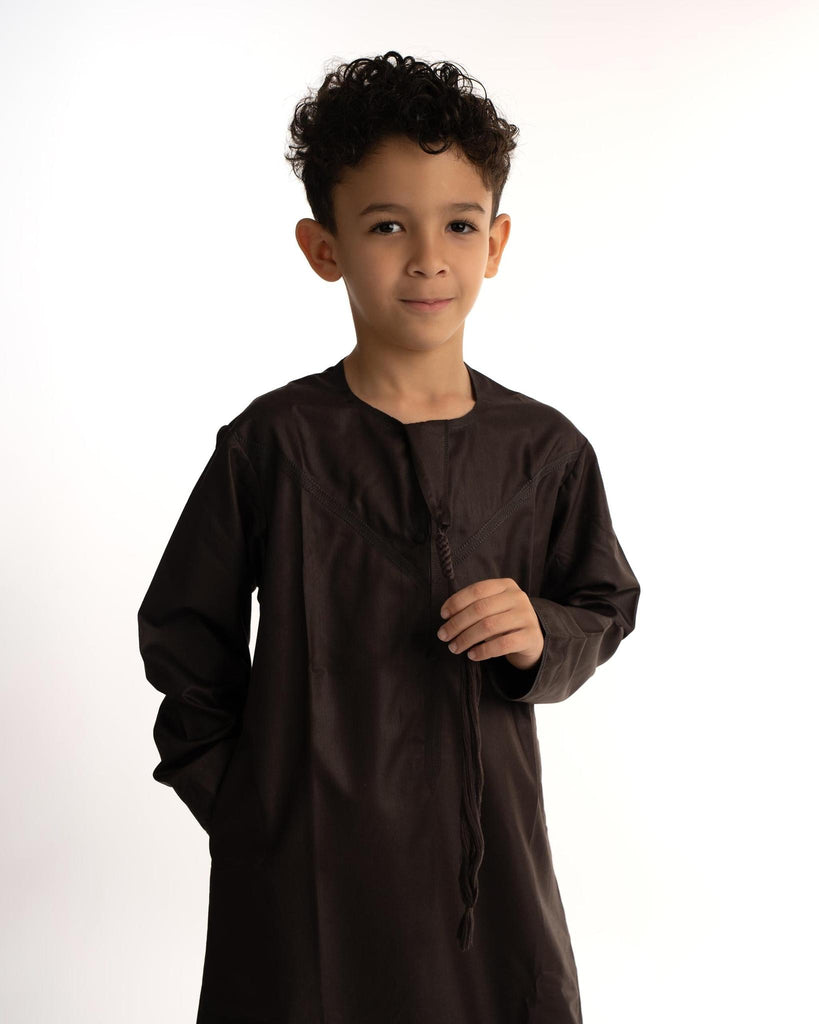 Dark Brown Emirati Kandora-Kids