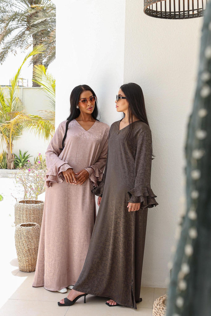 Jacquard Print Dress - Olive