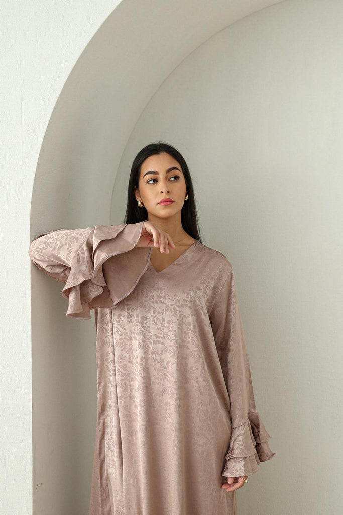 Jacquard Print Dress - Pink