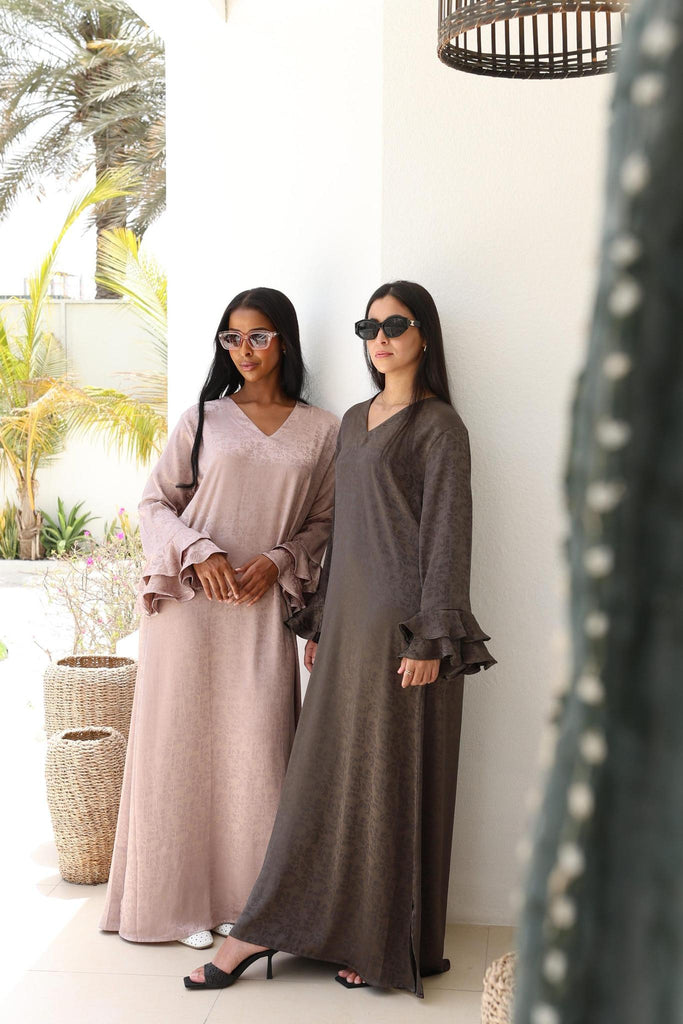 Jacquard Print Dress - Pink