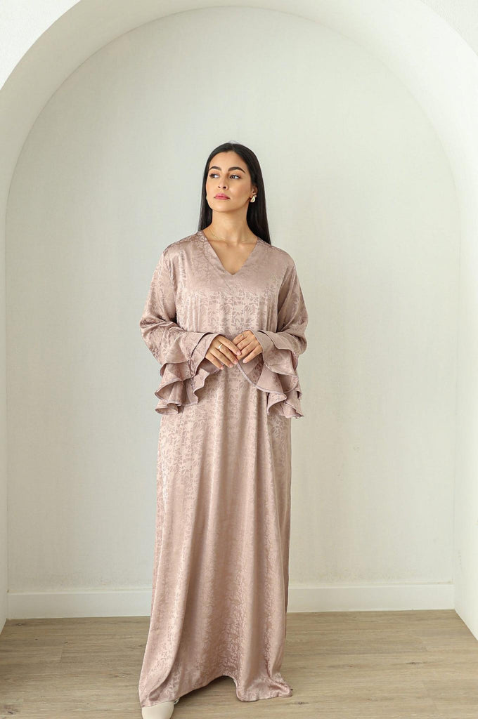 Jacquard Print Dress - Pink