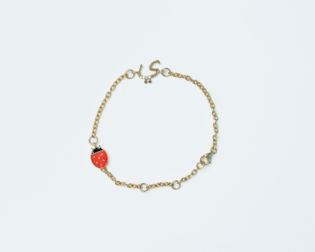 Ladybug Arabic Initial Bracelet Gold - Women