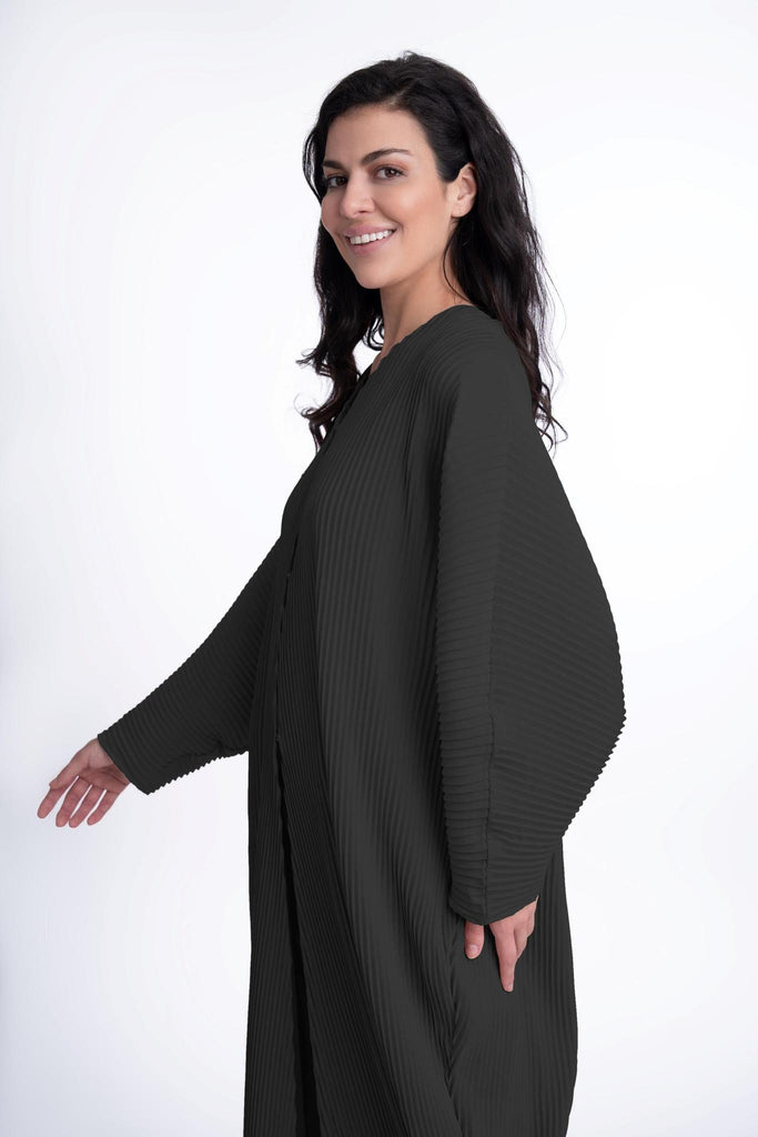 Leena Open Abaya - Black