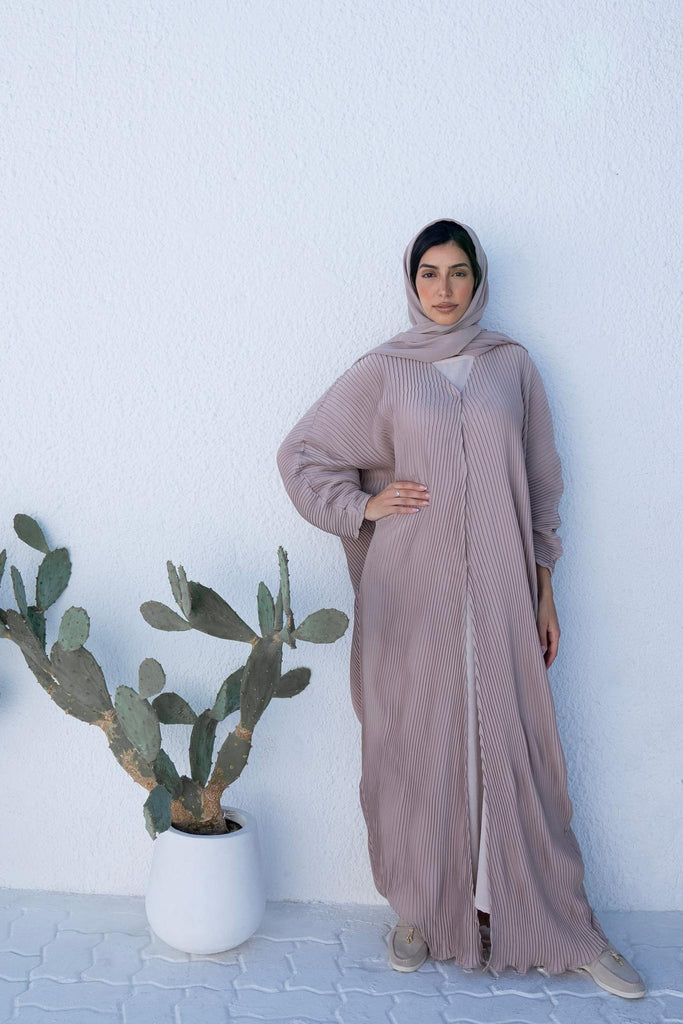 Leena Open Abaya - Cream