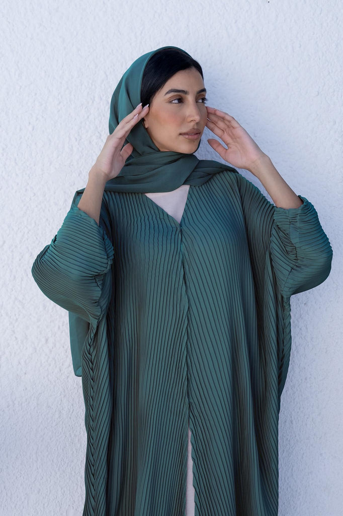 Leena Open Abaya - Emerald Green