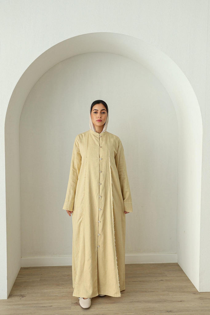 Linen Button Down Dress- Butter Yellow