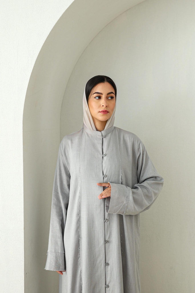 Linen Button Down Dress- Grey