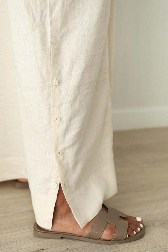 Linen Kaftan Dress- Cream