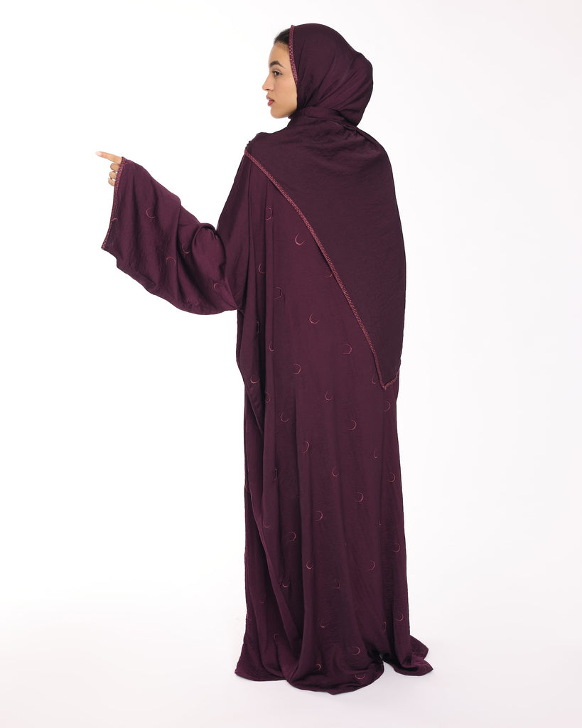 Maroon Ahlam Prayer Abaya-Women