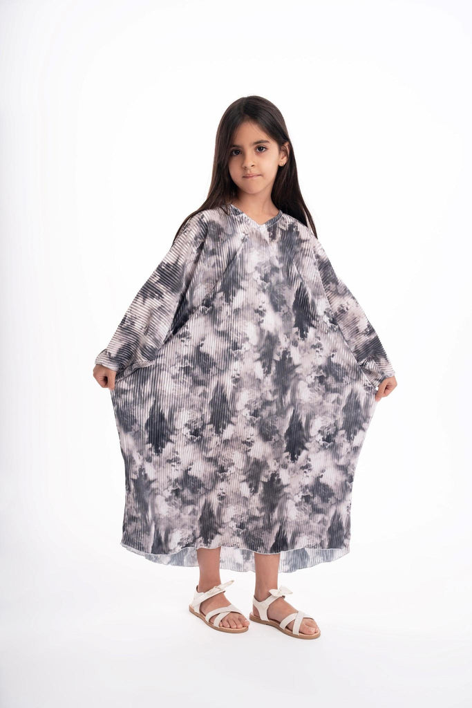 Ruba Grey Printed Kaftan Kids