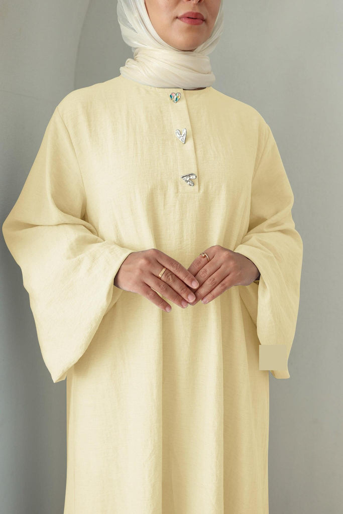 Summer Hearts Dress - Butter Yellow