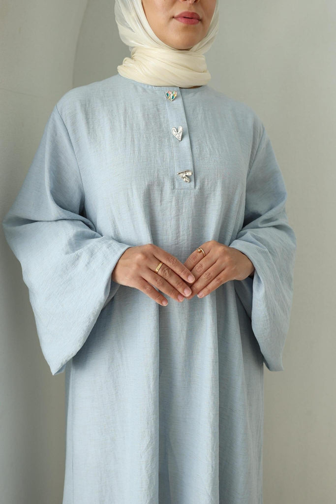 Summer Hearts Dress - Sky Blue