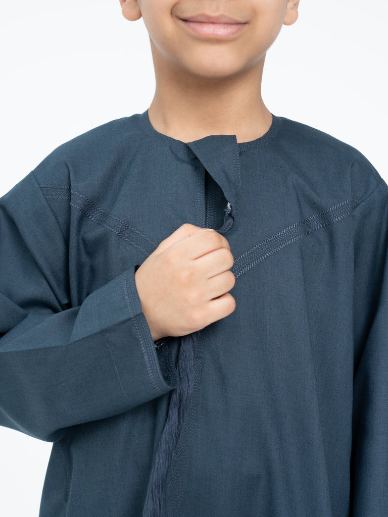 Teal Blue Emirati Kandora-Kids