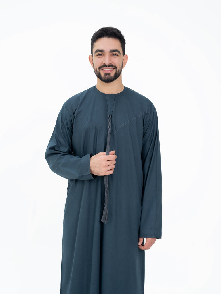 Teal Blue Emirati Kandora - Men
