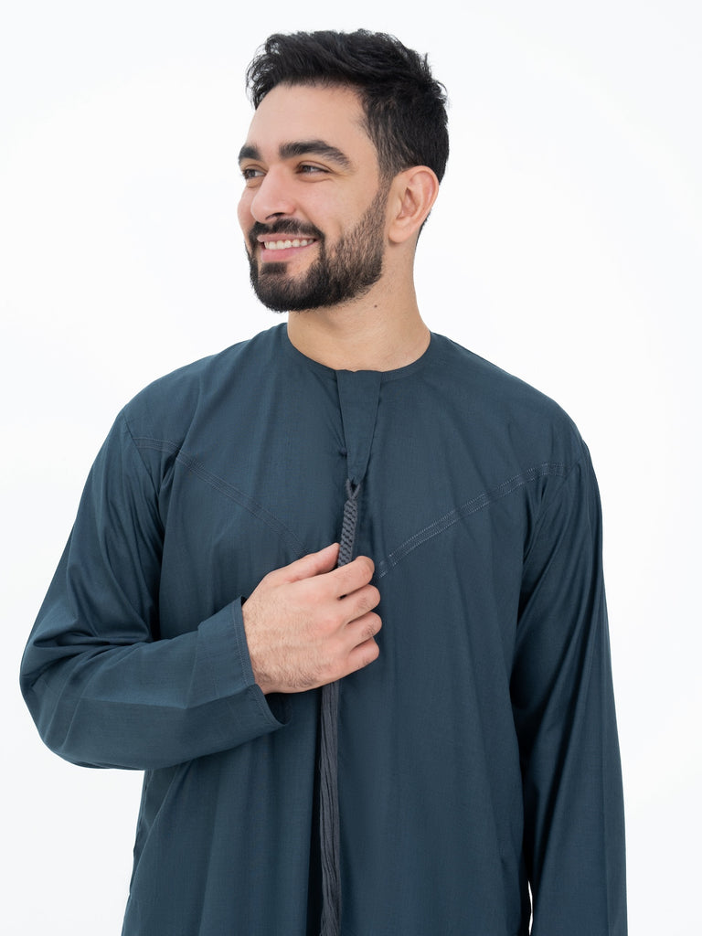Teal Blue Emirati Kandora - Men