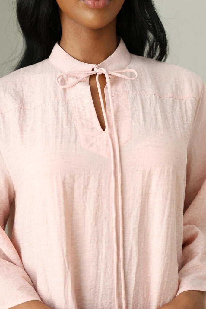 Wide Sleeve Kaftan Dress - Rose