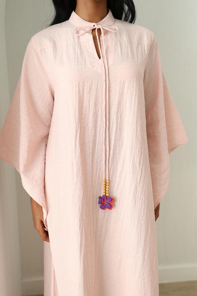 Wide Sleeve Kaftan Dress - Rose