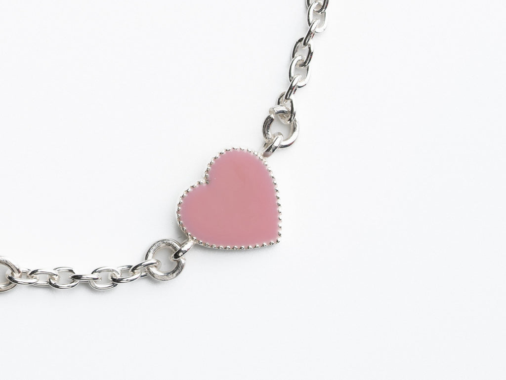 Heart Arabic Custom Initial Bracelet Silver