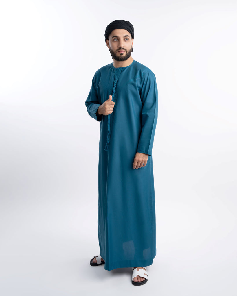Teal Blue Emirati Kandora - Men - YALLAWORLD