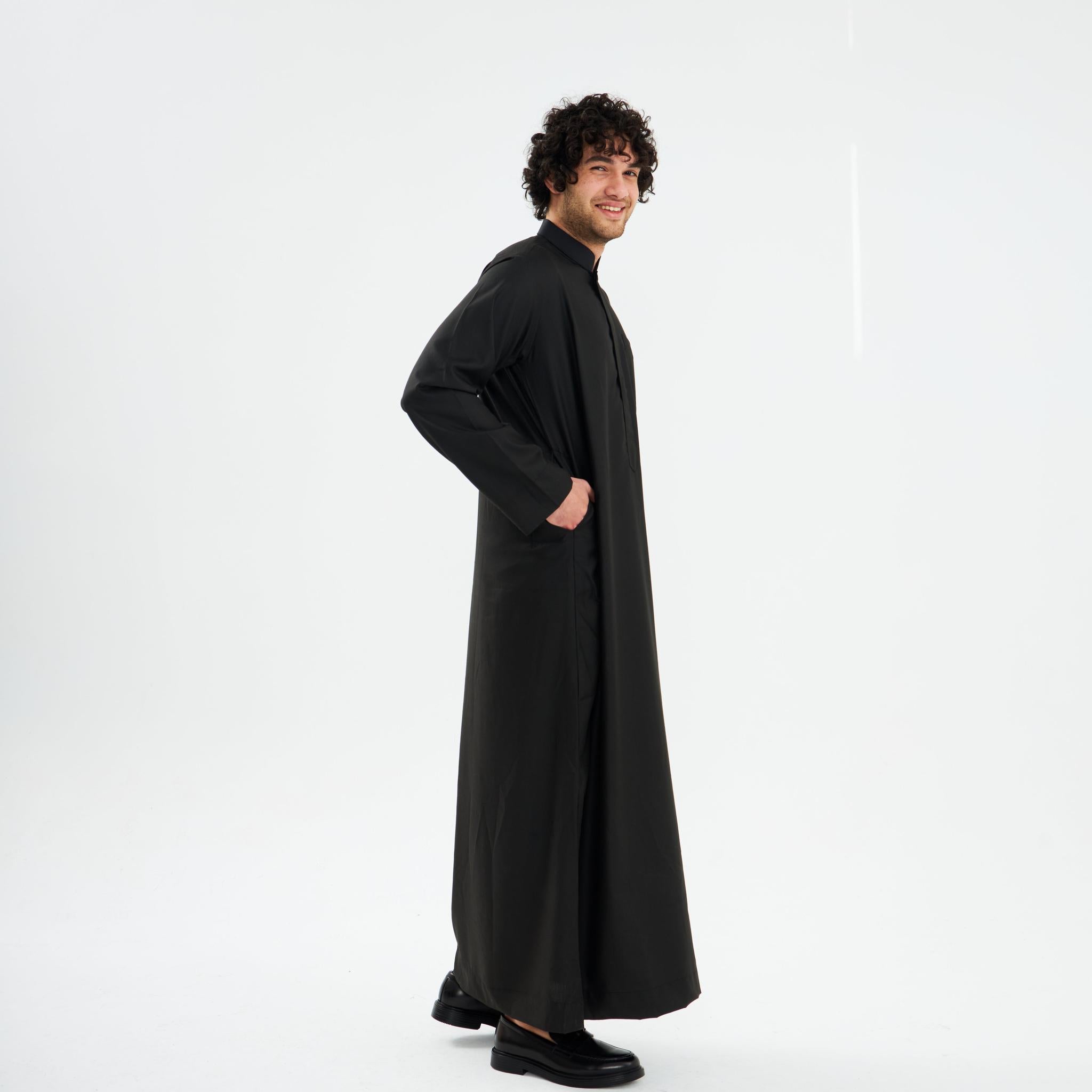 dishdasha dress Black Kuwaiti Dishdasha-Mens