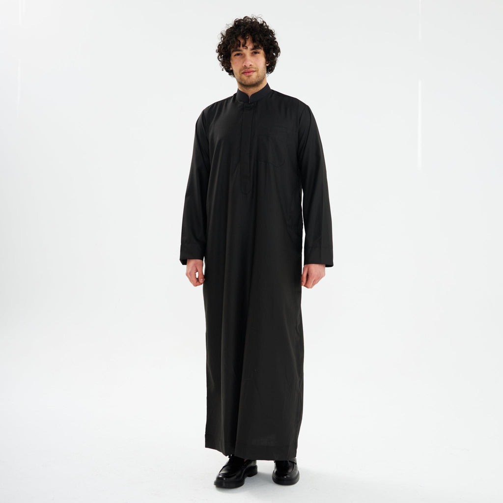 Black Kuwaiti Dishdasha-Mens