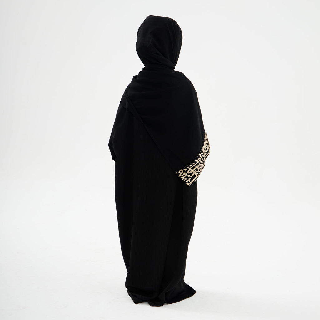 Black Layali Prayer Abaya-Kids