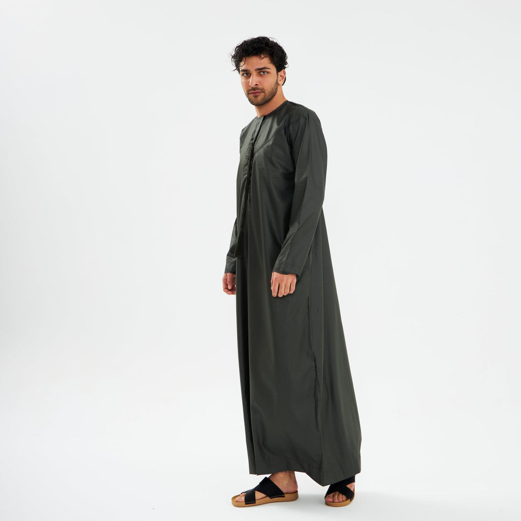 Charcoal Green Emirati Kandora-Mens