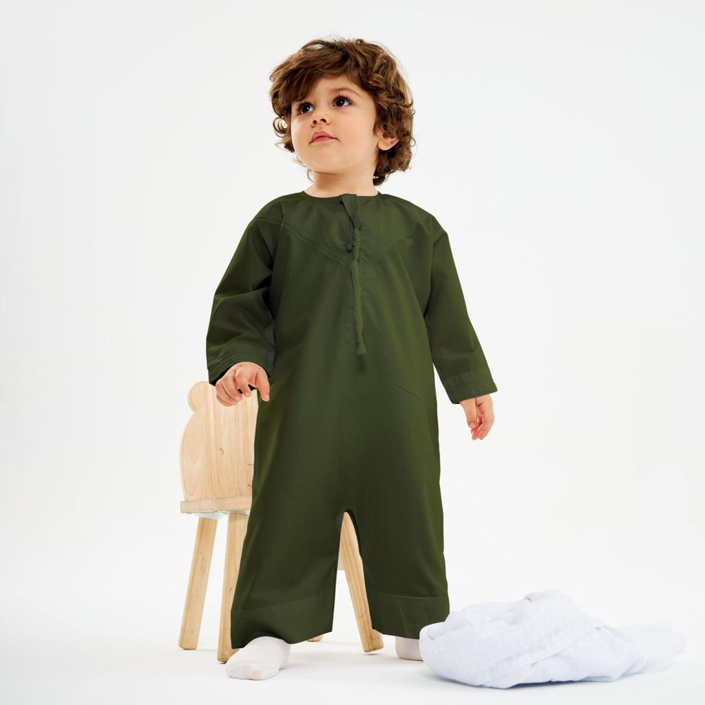 Khaki Green Emirati Kandora - Babies