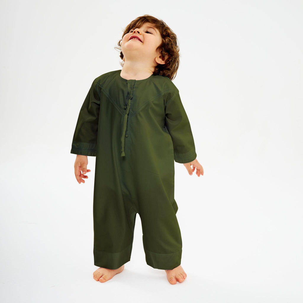 Khaki Green Emirati Kandora - Babies