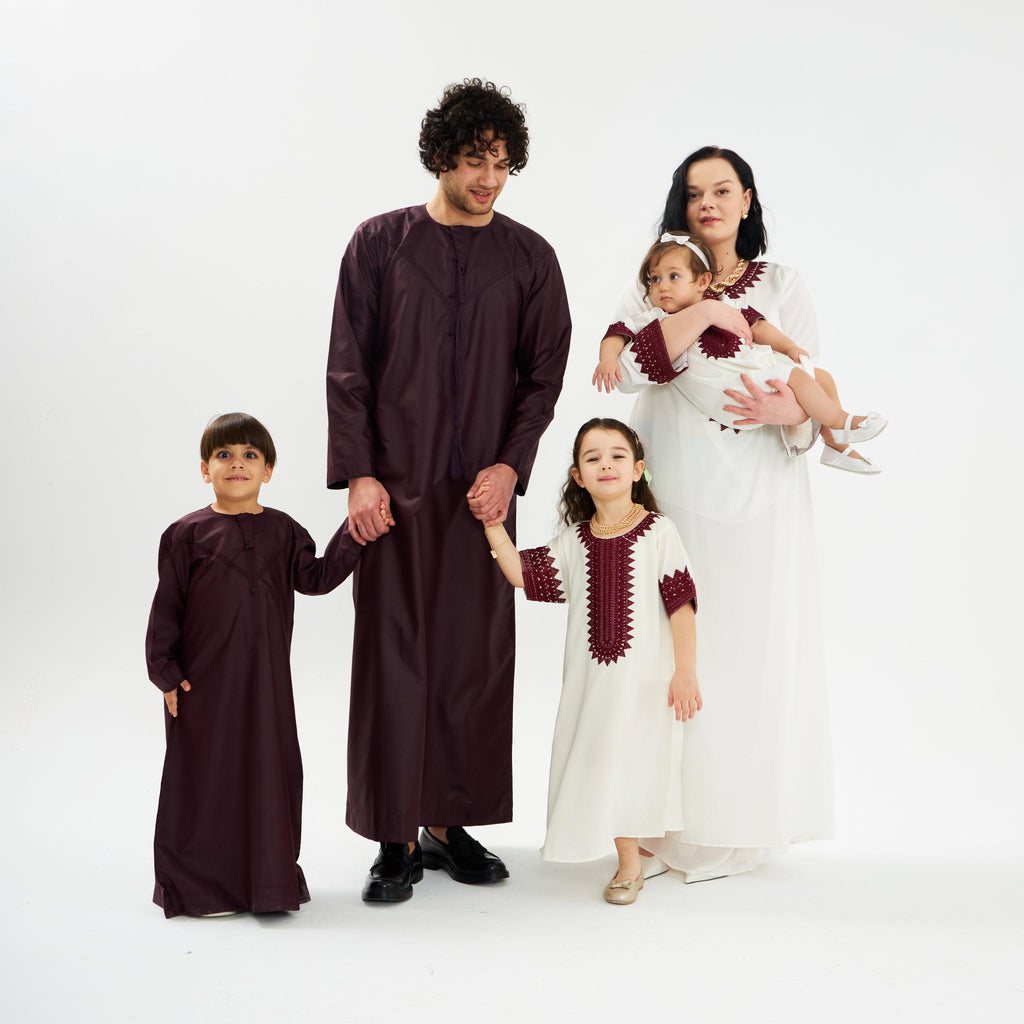 Maroon Emirati Kandora-Mens