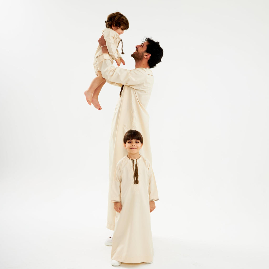 Omani Brown Kandora - Kids