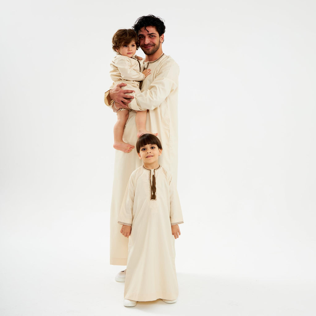 Omani Brown Kandora - Kids