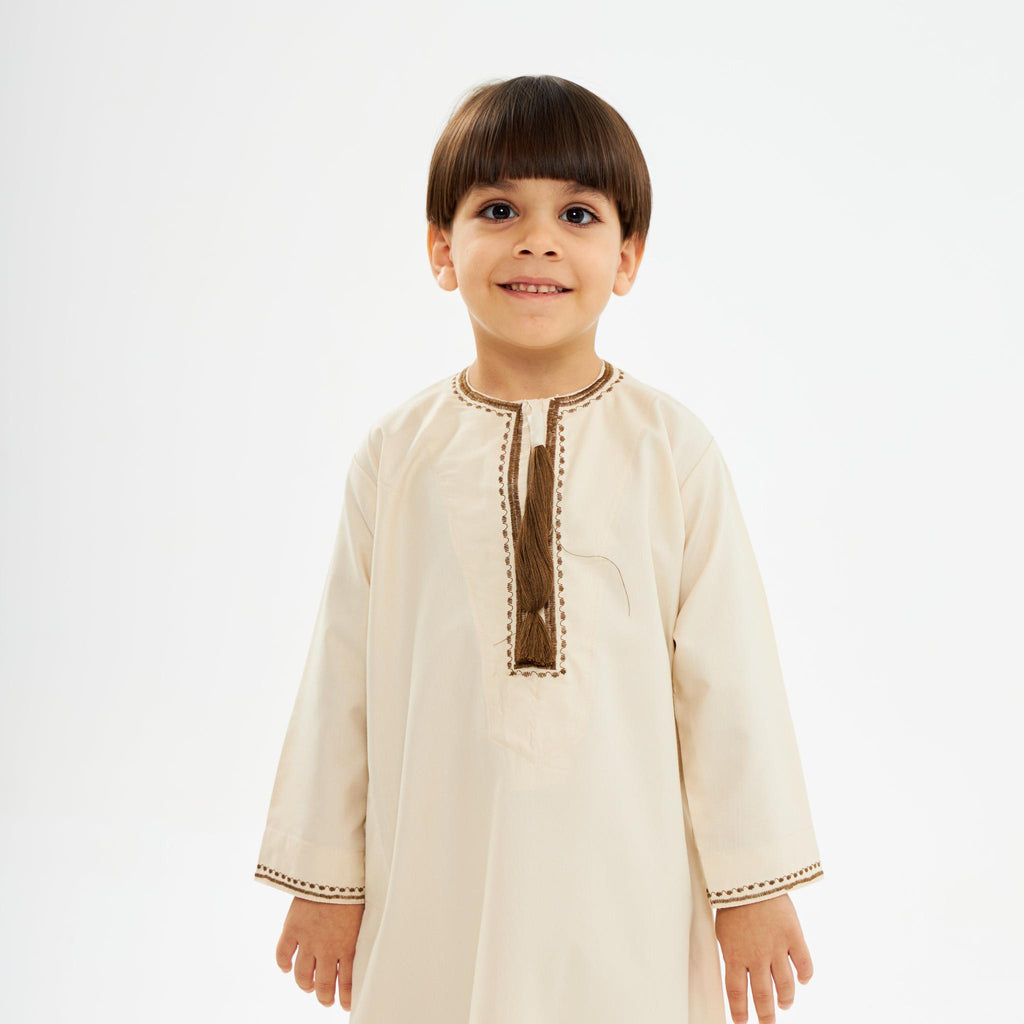 Omani Brown Kandora - Kids